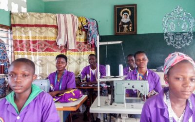 Llegada del cuadro de Santa Marta a Benin