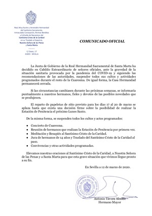 RTEmagicC Comunicado Oficial Hermandad de Santa Marta 12 marzo 2020.jpg