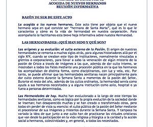 Información para la acogida de nuevos hermanos