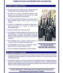 Información para la Estación de Penitencia para nazarenos, acólitos y monaguillos