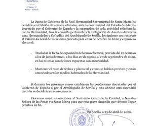 Modificación de la fecha de exposición del censo electoral