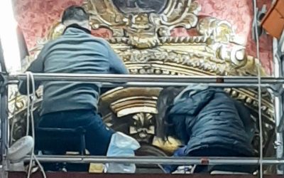 La restauración del retablo de la Capilla Sacramental en marcha